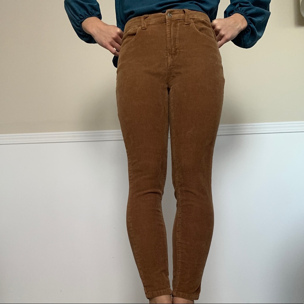 Tan high waisted corduroy pants